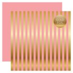 Cartulina Franjas Foil Oro Rosa Fuerte