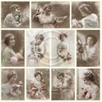 Cartulina vintage Pion Bouquet